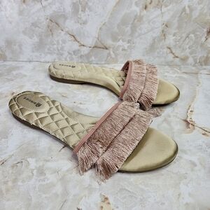 Birdies Sparrow Dusty Pink Fridge Flats Slide Sandals Size 10
